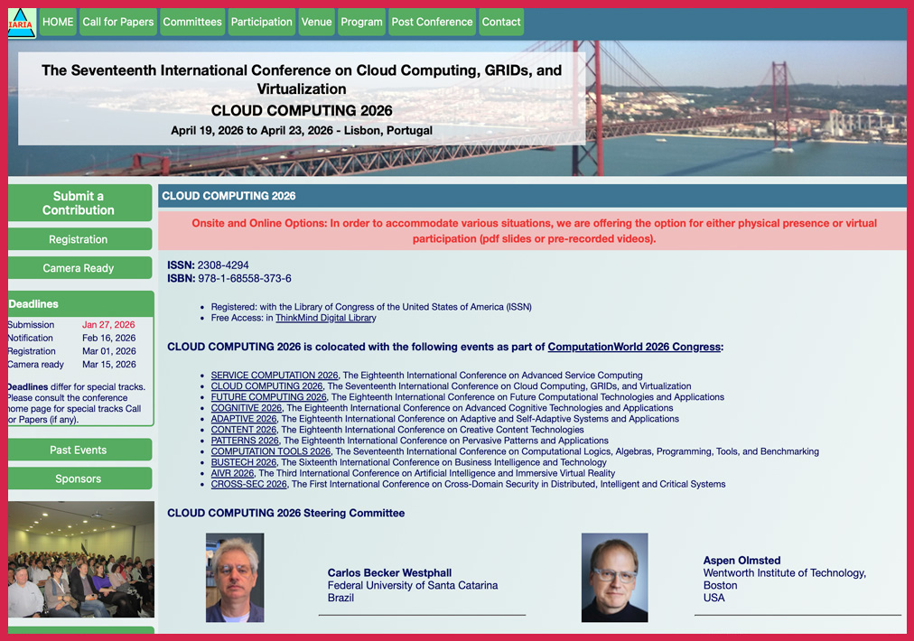 Steve Chan Reviewer for International Conference on Cloud Computing, GRIDS, and Virtualization (Cloud Computing)