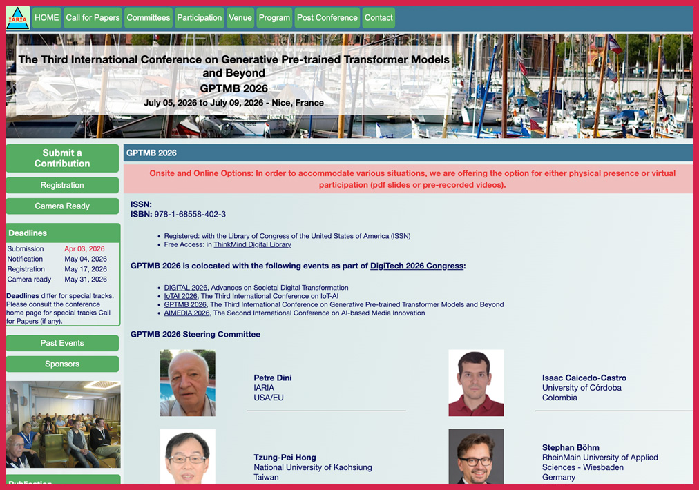 Steve Chan Reviewer for International Conference on Generative Pre-trained Transformer Models and Beyond (GPTMB)