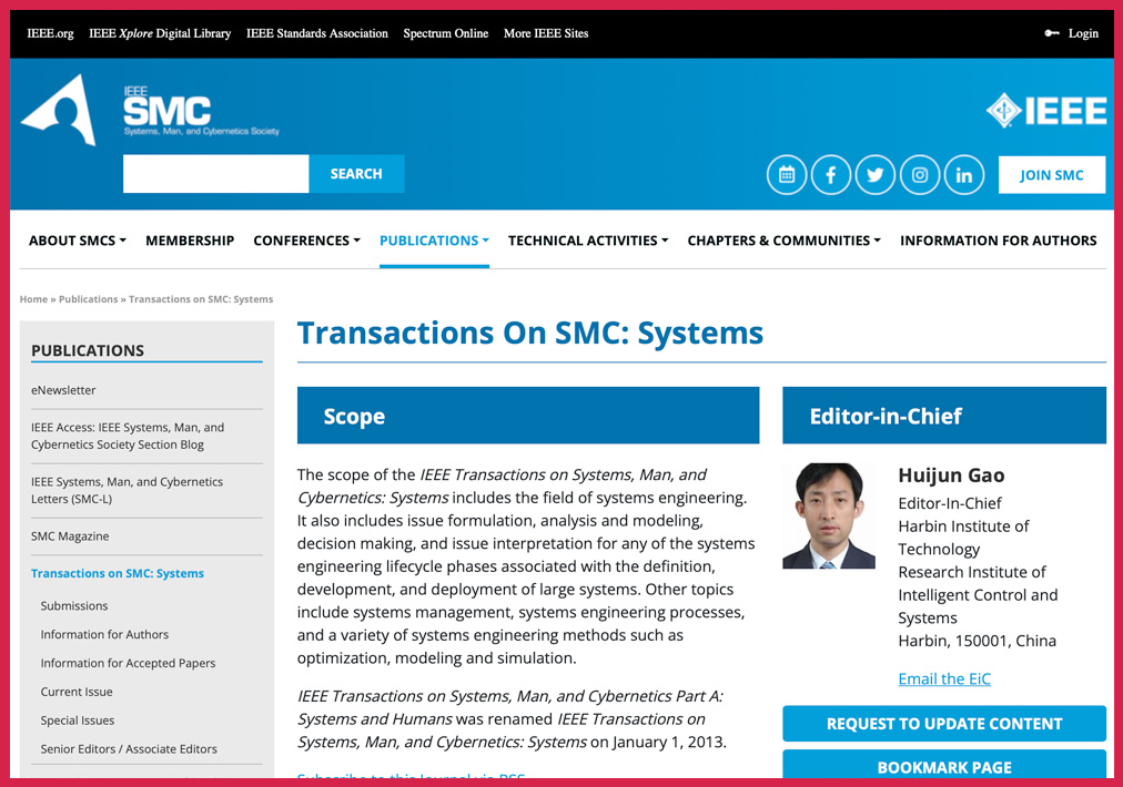 Steve Chan Reviewer for IEEE Transactions on Systems, Man, and Cybernetics: Systems (SMC)
