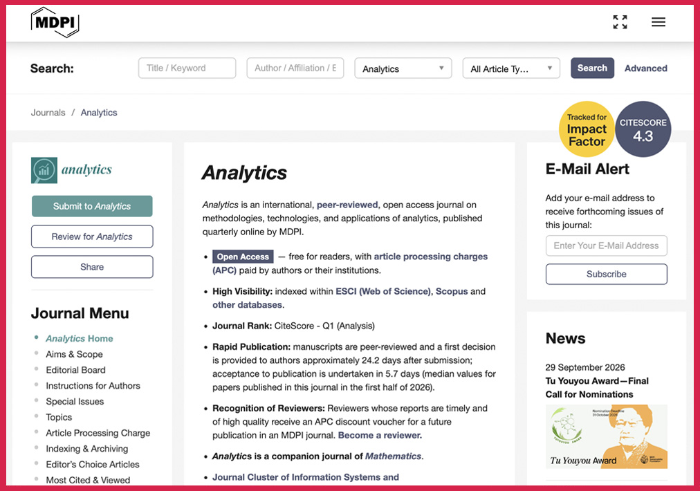Steve Chan Reviewer for MDPI Analytics