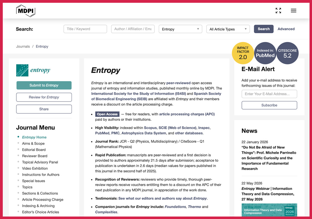 Steve Chan Reviewer for MDPI Entropy