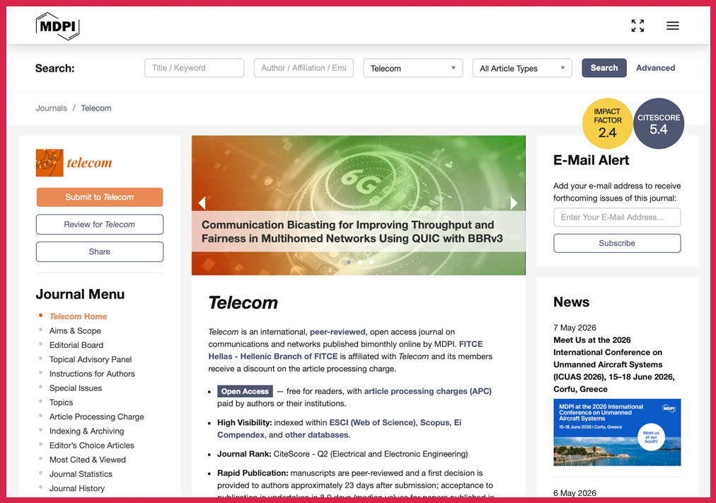 Steve Chan Reviewer for MDPI Telecom
