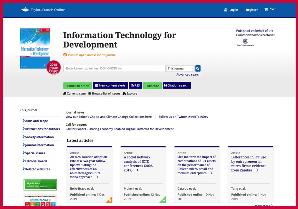 Steve Chan Taylor & Francis Journal of Information Technology for Development